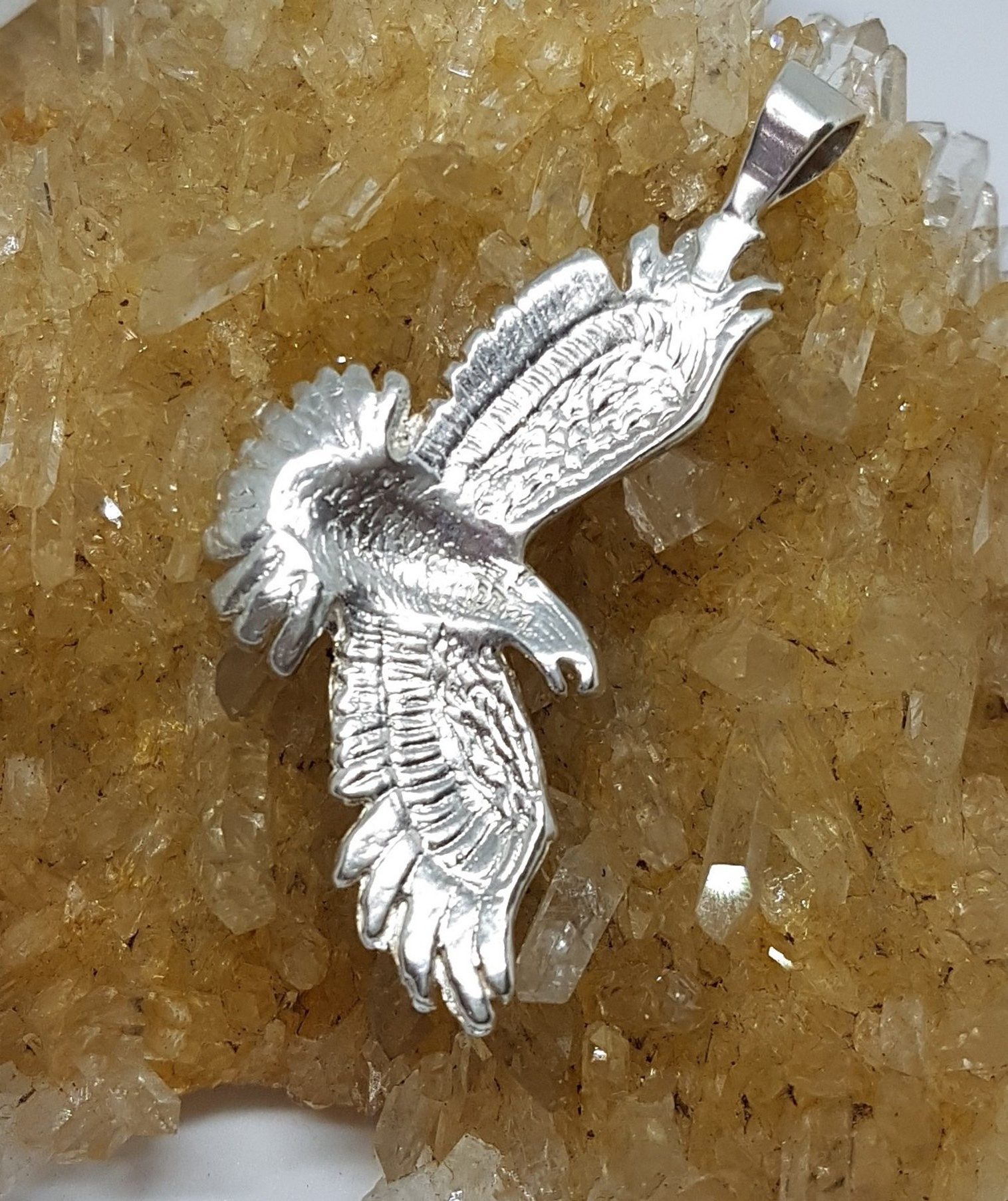 Sterling Silver Flying Eagle Pendant Veiled Riches